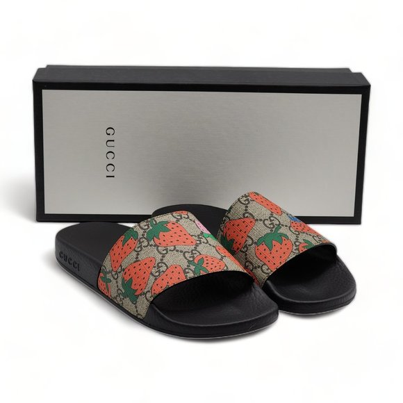 Gucci Strawberry Slides - Picture 1 of 6